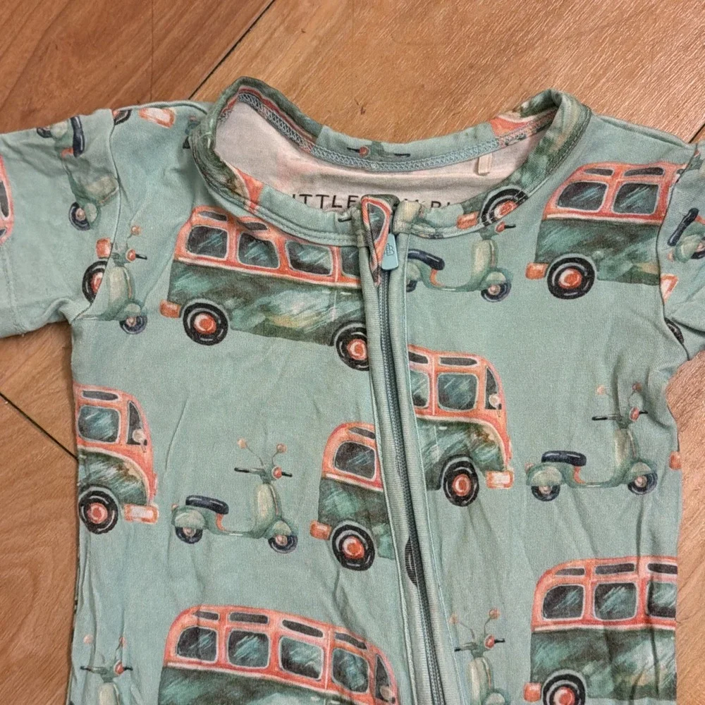 Little Bum Bums Baby Boys 3-6 Months Vw Moped Sleeper Pajamas Romper EUC
